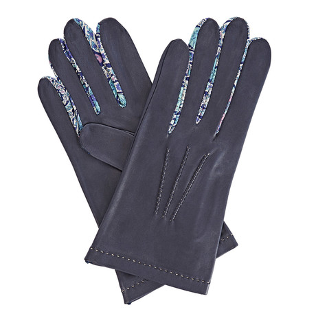 Philomena Leather Gloves // Dark Blue (M)