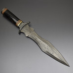 Damascus Steel Full Tang Bull Horn Handle Dagger
