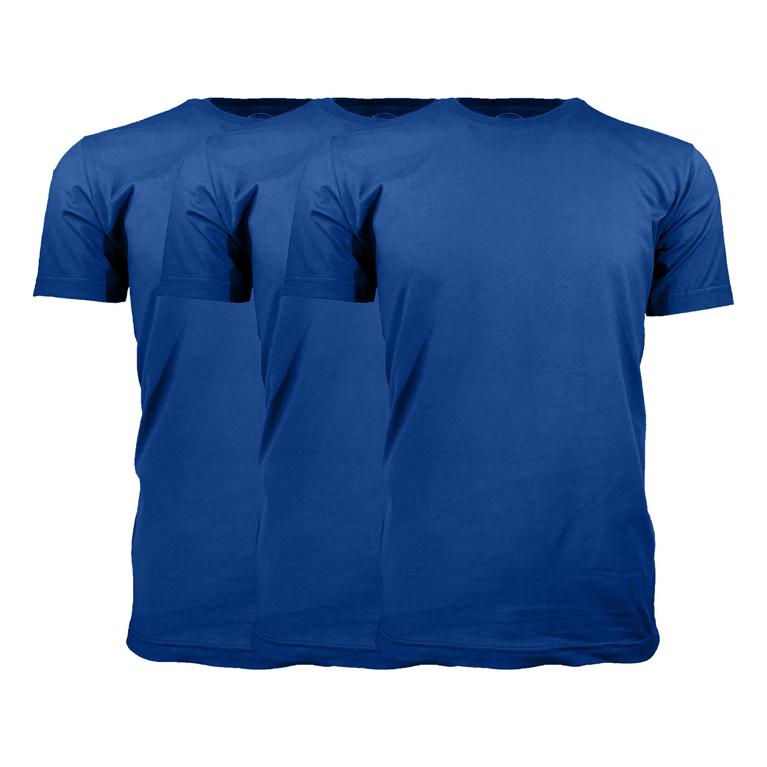 Organic Cotton Semi-Fitted Crew Neck T-Shirt // Royal Blue + Royal Blue