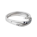 Vintage Zoccai 18k White Gold Diamond + Sapphire Ring // Ring Size: 8