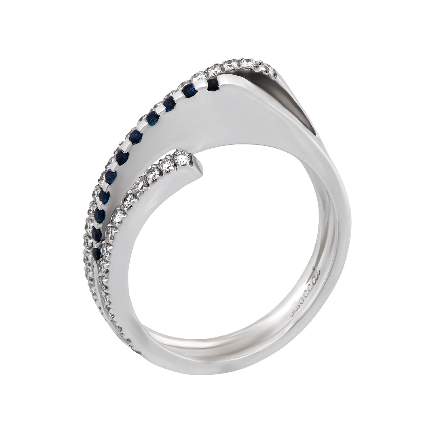 Vintage Zoccai 18k White Gold Diamond + Sapphire Ring // Ring Size: 8 ...