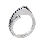 Vintage Zoccai 18k White Gold Diamond + Sapphire Ring // Ring Size: 8