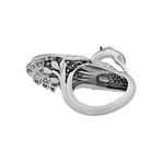 Vintage Carrera y Carrera 18k White Gold Diamond Pave Bird Ring // Ring Size: 6.5