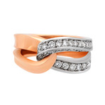 Vintage Princess 18k Rose + White Gold Diamond Ring // Ring Size: 7.5