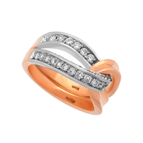 Vintage Princess 18k Rose + White Gold Diamond Ring // Ring Size: 7.5