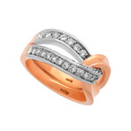 Vintage Princess 18k Rose + White Gold Diamond Ring // Ring Size: 7.5