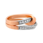 Vintage Princess 18k Rose + White Gold Diamond Ring // Ring Size: 7.5