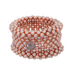 Vintage MIMI Milano 925 Silver Pearl + Amethyst Bracelet // Bracelet: 6"