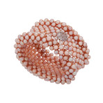 Vintage MIMI Milano 925 Silver Pearl + Amethyst Bracelet // Bracelet: 6"