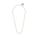 Vintage Mimi Milano 18k Yellow Gold Pink Cultured Freshwater Pearls + Diamond Necklace // Chain: 18"