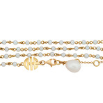 Vintage MiMi Milano 18k Yellow Gold and White Cultured Freshwater Pearls Necklace // Chain: 18"