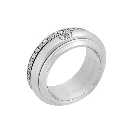 Vintage Piaget 18k White Gold Possession Diamond Ring // Ring Size: 4.75