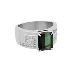 Vintage Tasaki Platinum Tsavorite Square Box Ring // Ring Size: 9