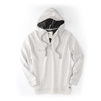 Sable Half-Zip Jacquard Cotton Hoodie // Natural Heather (S)