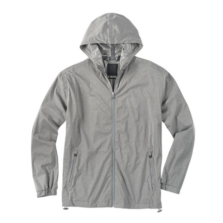 Interlock 4-Way Stretch Waterproof Packable Jacket // Grey Heather (S)