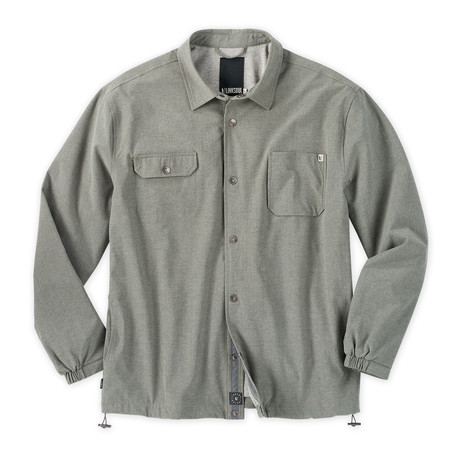 Fully Lined 4-Way Stretch Button Down Jacket // Dark Grey (S)