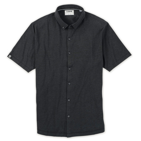Dry Tech Stretch 597 Short-sleeve Button Down // Black Heather (S)