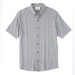 Dry Tech Stretch 597 Short-sleeve Button Down // Dark Grey Heather (M)
