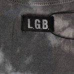 L.G.B. // Men's Tie Dye Long Tank Top // Gray (M)