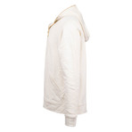 Oyster Holdings // Narita Zip-Up Hoodie Sweatshirt // Cream + Gold (XS)