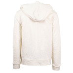 Oyster Holdings // Narita Zip-Up Hoodie Sweatshirt // Cream + Gold (XS)