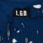 L.G.B. // Distressed Rainbow Tie Dye Long Tank Top // Multi-Color (XS)