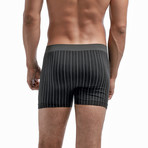 Seamless Short // Black + Grey Stripe