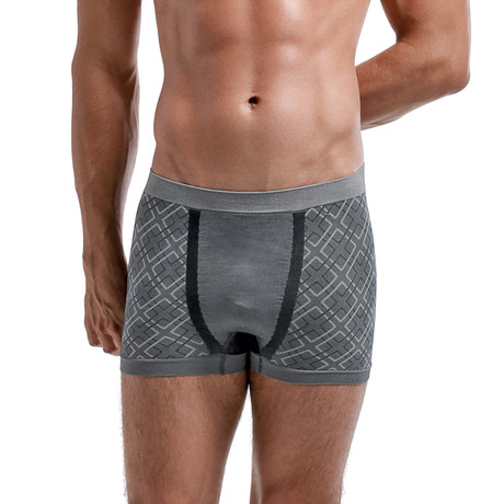 Pucker Pouch Short // Grey + Black Pattern