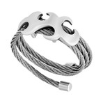 Charriol // Tattoo Stainless Steel Cable Ring // Ring Size: 7
