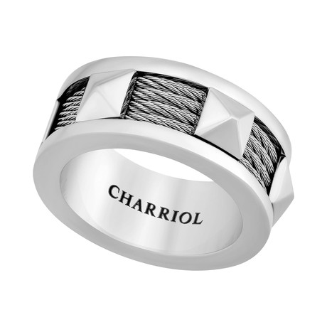 Charriol Forever Stainless Steel + Steel Cable Ring (Ring Size: 10)