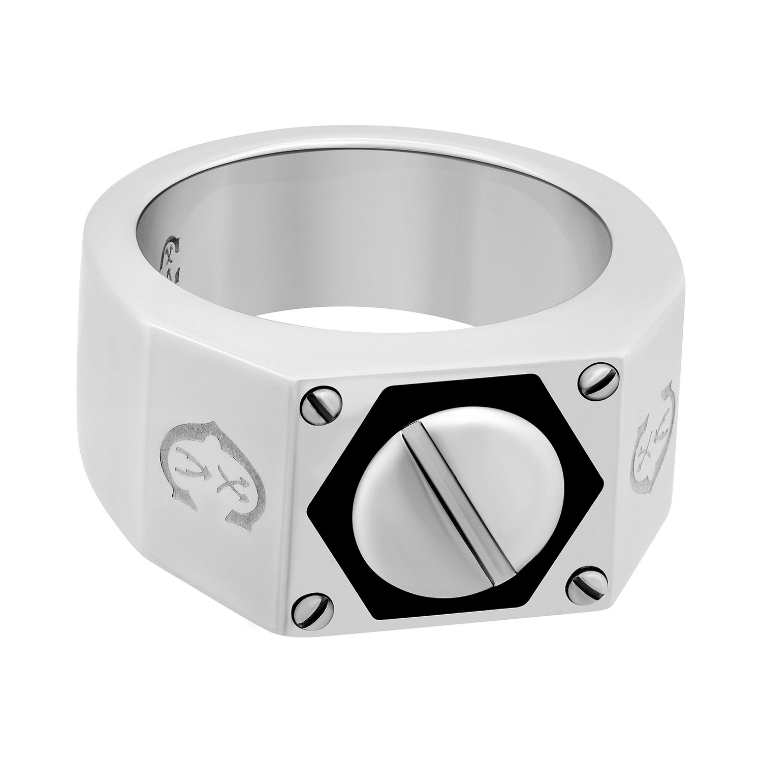 Charriol Rotonde Stainless Steel + Black Epoxy Ring II (Ring Size: 9