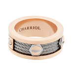 Charriol Forever Pink Stainless Steel + Pink Screws + Steel Cable Ring (Ring Size: 10)