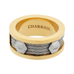 Charriol Forever Yellow Stainless Steel + Steel Screws + Cable Ring (Ring Size: 9)