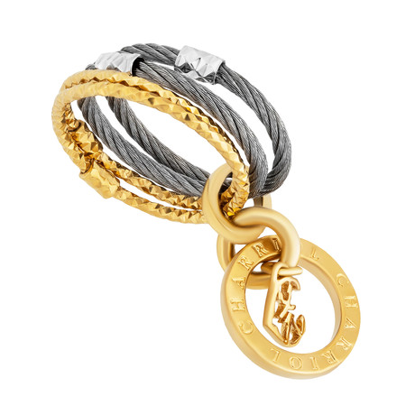 Charriol // Fete du Jour Stainless Steel + Yellow PVD Brass Link Ring (Ring Size: 5.5)