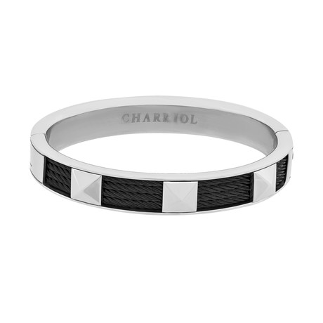 Charriol // Forever Stainless Steel + Black PVD Steel Cable Bangle