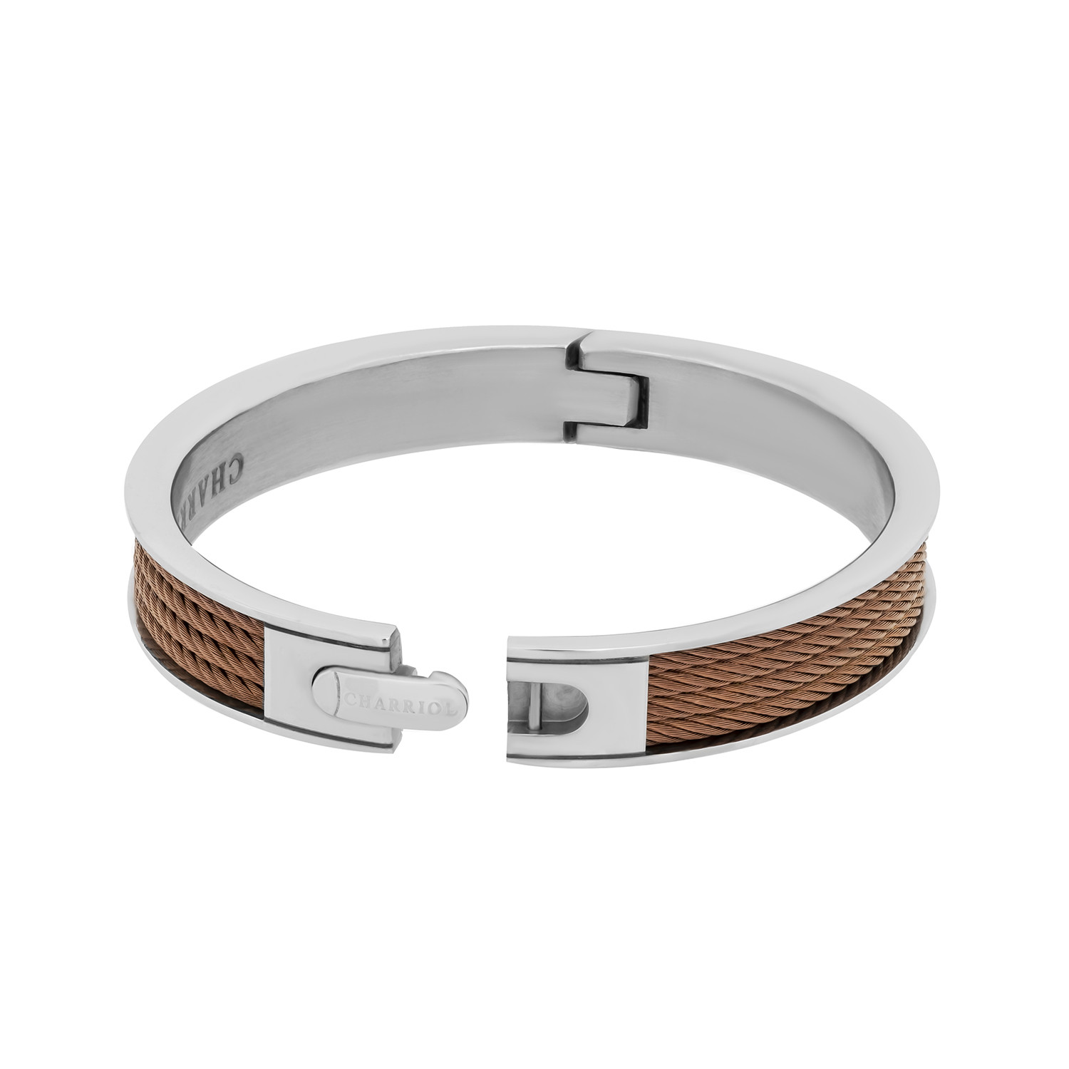 Charriol // Forever Stainless Steel + Bronze PVD Steel Cable Bangle