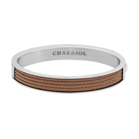 Charriol Forever Stainless Steel + Bronze Steel Cable Bangle II (Inner Circumference: 6.75")