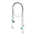 Charriol Kucha Stainless Steel + Turquoise Necklace I