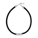 Charriol Bamboo Rhodium Plated + Black Rubber + Black Lacquer Necklace