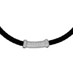 Charriol Bamboo Rhodium Plated + Black Rubber + Black Lacquer Necklace
