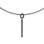 Charriol Laetitia Stainless Steel + Black Spinels Necklace