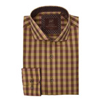 Spread Collar Button Up Shirt // Mustard (2XL)