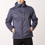 Fleece Lined Softshell Jacket // Denim Melange (M)