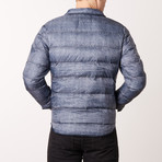 Puffer Jacket + Print Design // Denim (S)