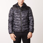 Camouflage Puffer Jacket // Black (S)