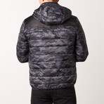 Camouflage Puffer Jacket // Black (S)