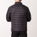 Packable Jacket + Herringbone Wool Design // Black (S)