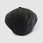 Monegros Leather Newsboy Cap // Black (S)