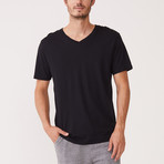 Cotton Modal V-Neck Tee // Black (M)