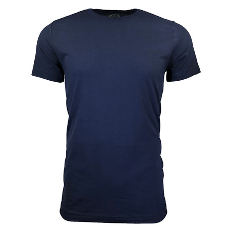 Organic Cotton Semi-Fitted Crew Neck T-Shirt // Navy (S)